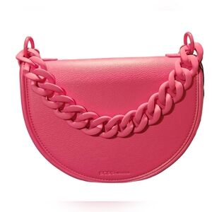 BCBGeneration Magenta Chain Cresent Crossbody Purse NWT Hot Pink